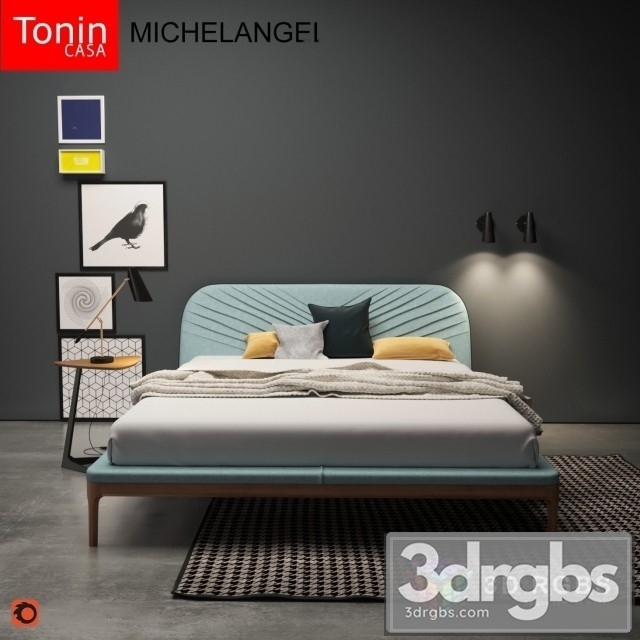 Tonin Casa Michelangel Bed 3dsmax Download - thumbnail 1