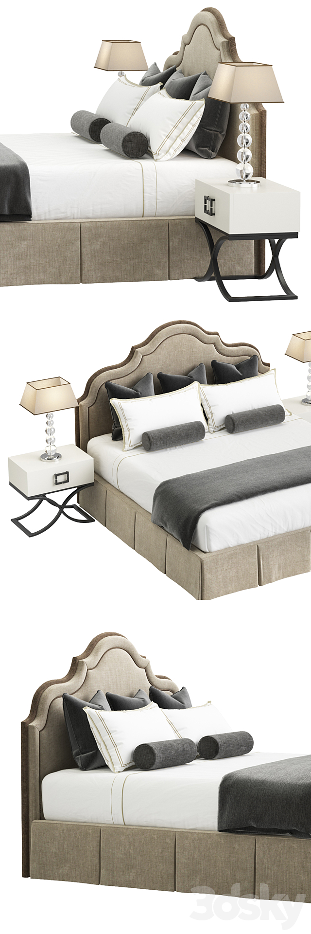 Toscanova Bed Grace 180 3DS Max Model - thumbnail 2