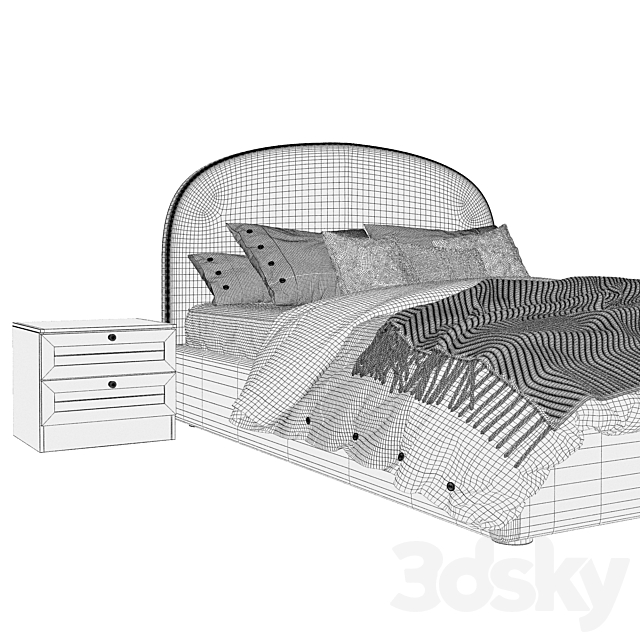 Toulouse bed and Mayer bedside table from Divan.ru 3DSMax File - thumbnail 5