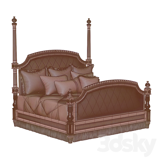 TRIANON COURT POSTER BED 3DS Max Model - thumbnail 3