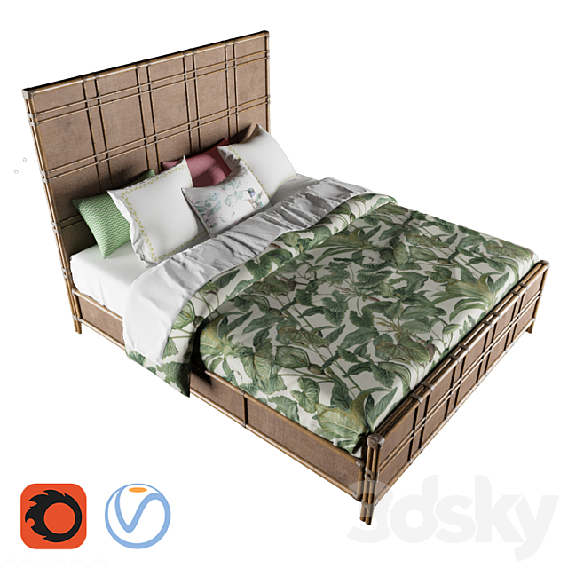 Tropical – Coco Bay Panel Bed 3DSMax File - thumbnail 1