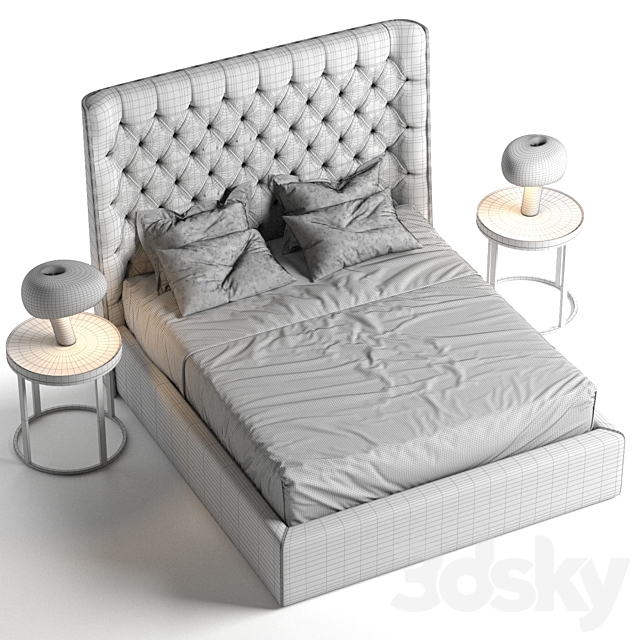 Turman Meridiani bed 3DS Max Model - thumbnail 3