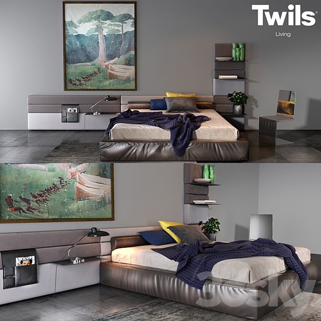 Twils bedroom set 07B 3DSMax File - thumbnail 1