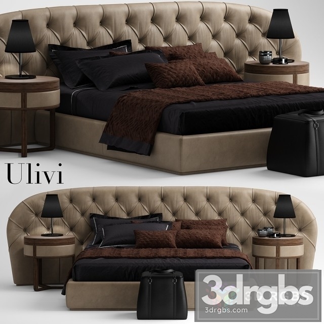 Ulivi Milady Bed 3dsmax Download - thumbnail 1