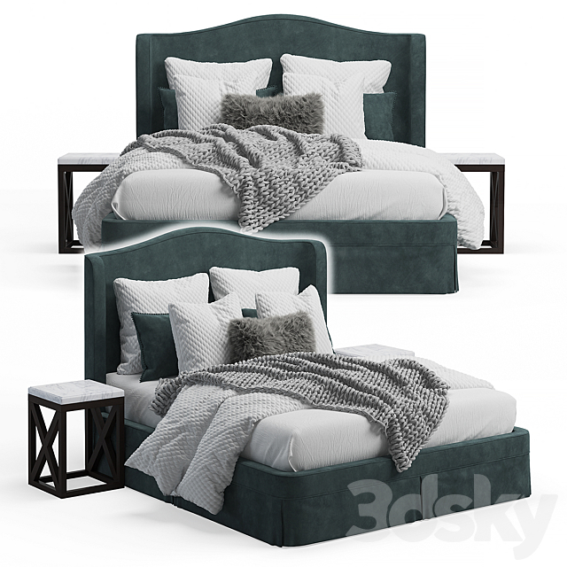 Upholstered Paris Bed 3DSMax File - thumbnail 1