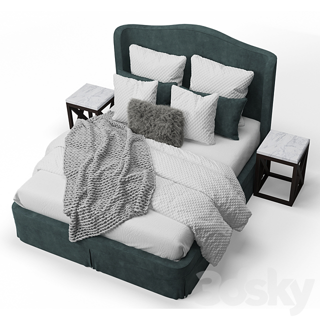 Upholstered Paris Bed 3DSMax File - thumbnail 2