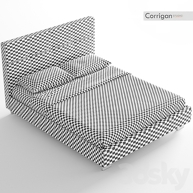 Upholstered Platform Bed Corrigan Studio 3DS Max Model - thumbnail 3