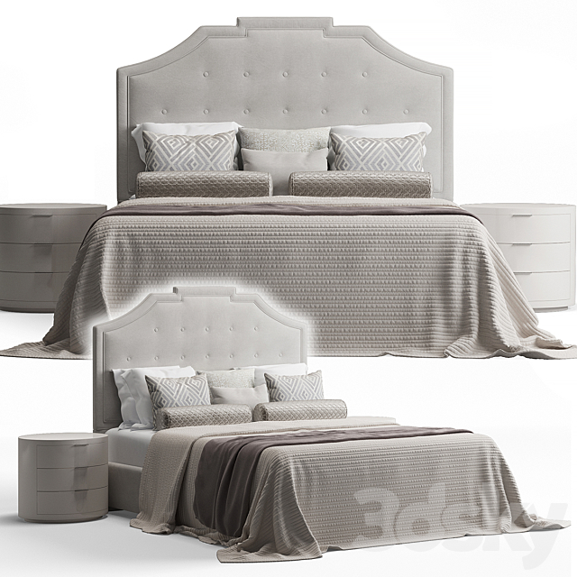 Upholstered Rectangular Bed 3DSMax File - thumbnail 1