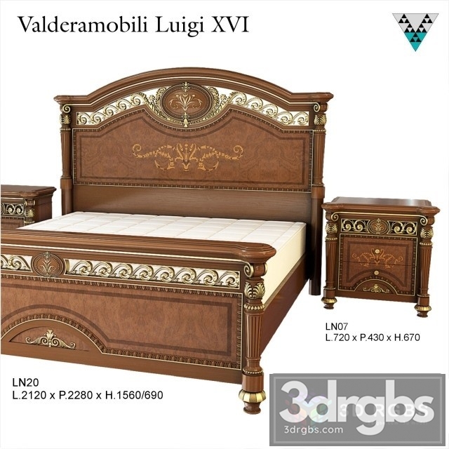 Valderamobili Luigi XVI Bed 3dsmax Download - thumbnail 1