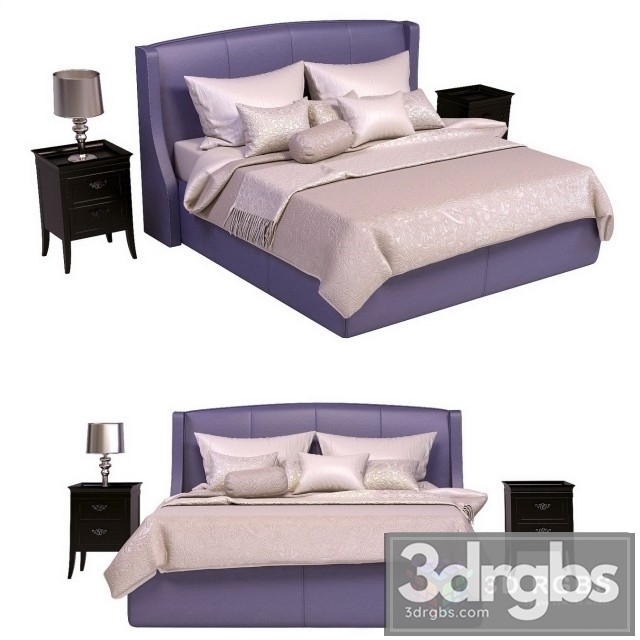 Venice Velvet Bed 3dsmax Download - thumbnail 1