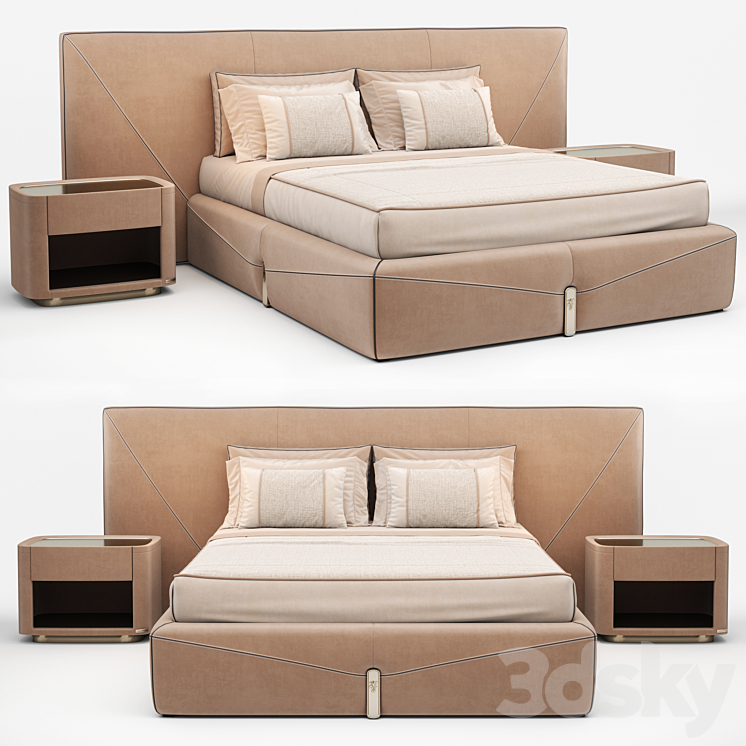 Visionnaire Bastian Bed 3DS Max Model - thumbnail 1