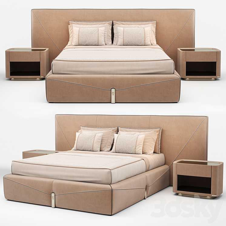 Visionnaire Bastian Bed 3DS Max Model - thumbnail 2