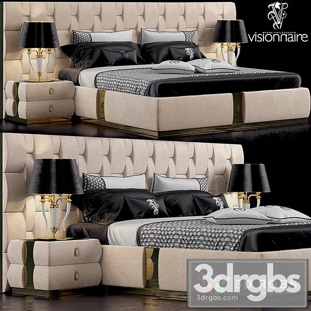 Visionnaire Perkins Bed 3dsmax Download - thumbnail 1