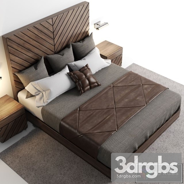 Wanut Bed 3dsmax Download - thumbnail 1