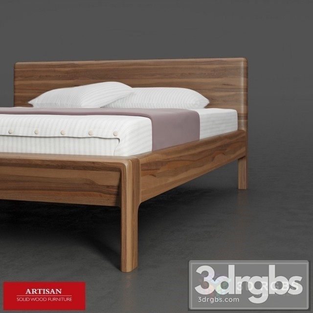 Wanut Wooden Bed 3dsmax Download - thumbnail 1