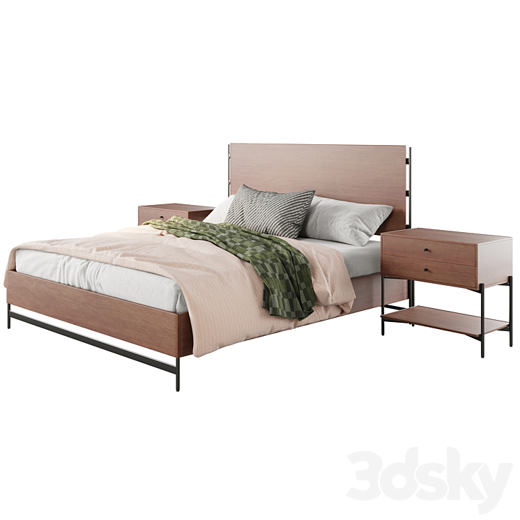 Warren Platform Bed by pottery barn 3DS Max Model - thumbnail 3