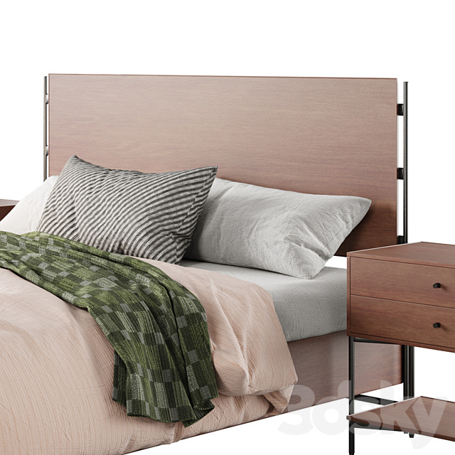 Warren Platform Bed by pottery barn 3DSMax File - thumbnail 3