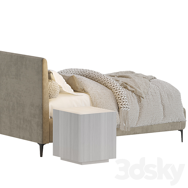 West Elm Andes Bed 3DS Max Model - thumbnail 3