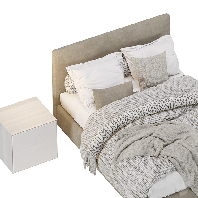 West Elm Andes Bed 3DS Max Model - thumbnail 5