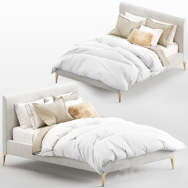 West Elm Andes bed 3DSMax File - thumbnail 1