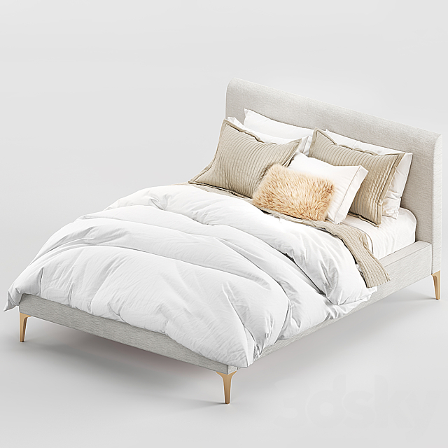 West Elm Andes bed 3DSMax File - thumbnail 2