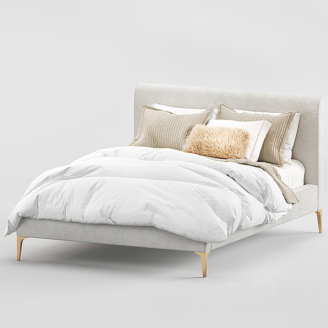 West Elm Andes bed 3DSMax File - thumbnail 4