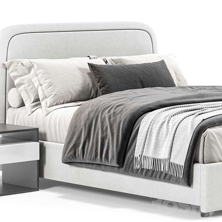 West Elm-Camilla queen Bed 3DS Max - thumbnail 2