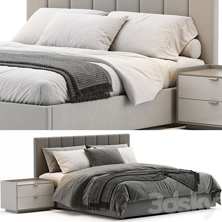 West Elm Emmett Bed 3DS Max Model - thumbnail 1