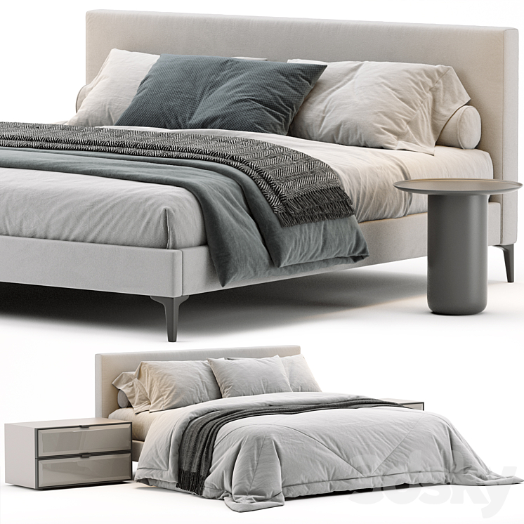 West Elm Emmett Bed 3DS Max - thumbnail 1