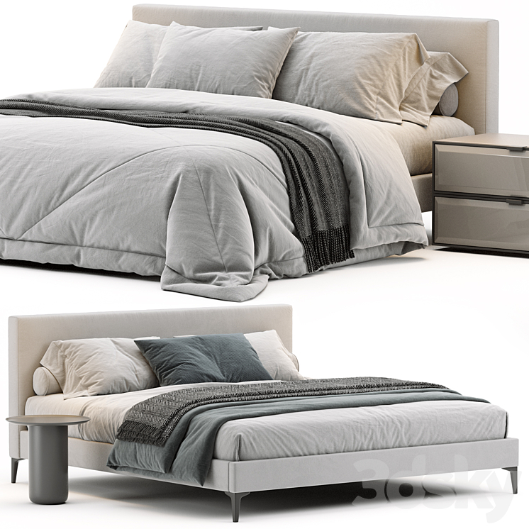 West Elm Emmett Bed 3DS Max - thumbnail 2