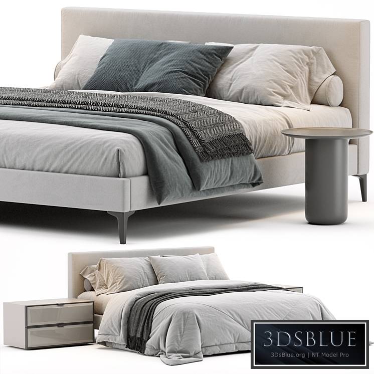 West Elm Emmett Bed 3DS Max - thumbnail 3