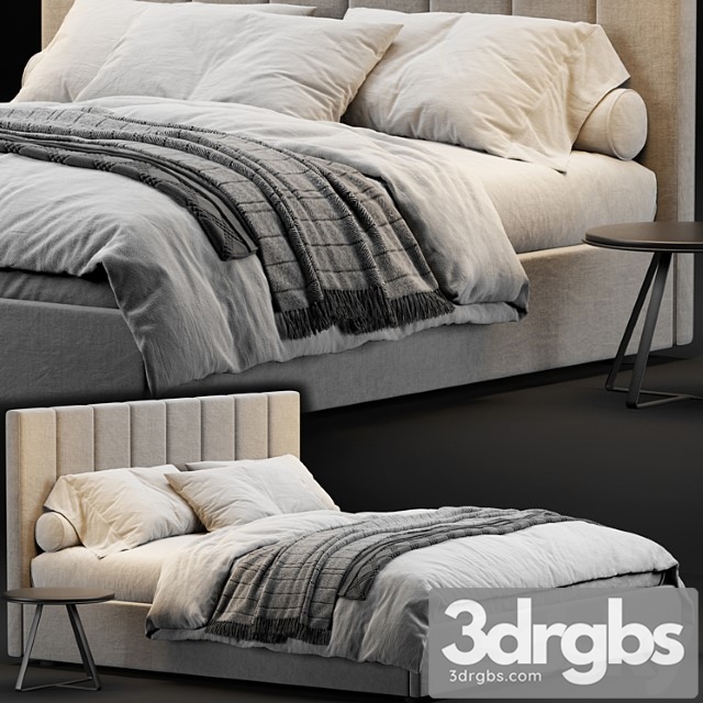 West elm emmett low profile bed 2 3dsmax Download - thumbnail 1