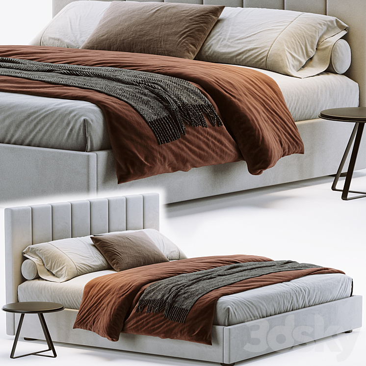 West Elm Emmett Low Profile Bed 3DS Max Model - thumbnail 1