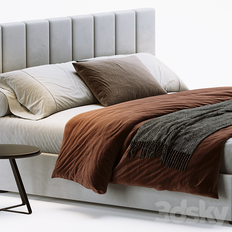 West Elm Emmett Low Profile Bed 3DS Max Model - thumbnail 2