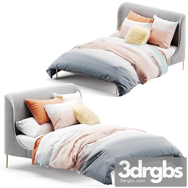 West elm lana bed 2 3dsmax Download - thumbnail 1