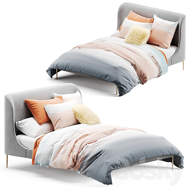 West elm lana bed 3DSMax File - thumbnail 1