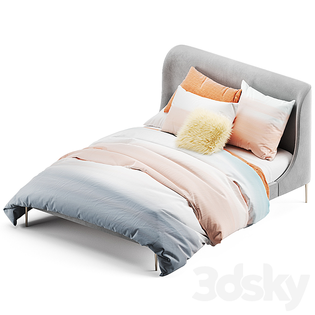 West elm lana bed 3DSMax File - thumbnail 4