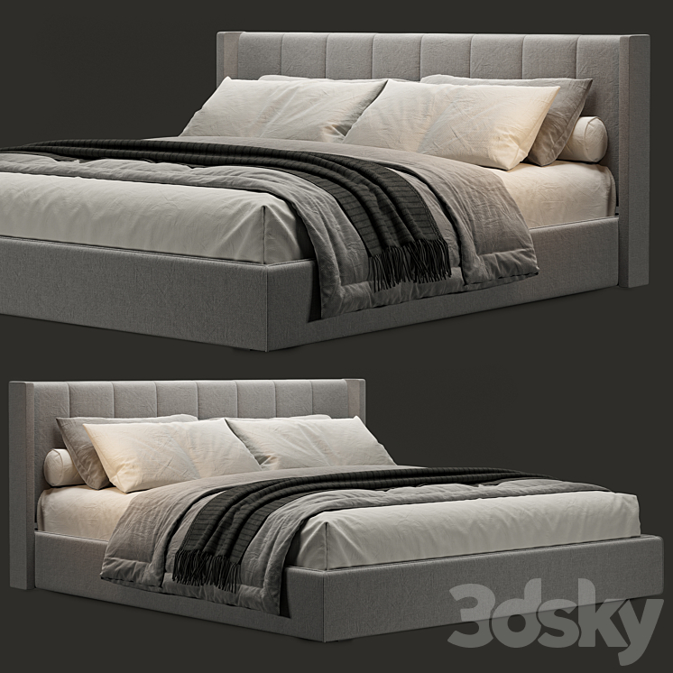 West Elm shelter bed 3DS Max Model - thumbnail 1