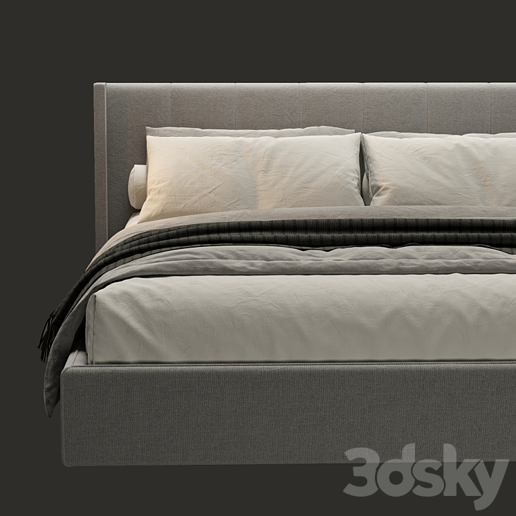 West Elm shelter bed 3DS Max Model - thumbnail 2