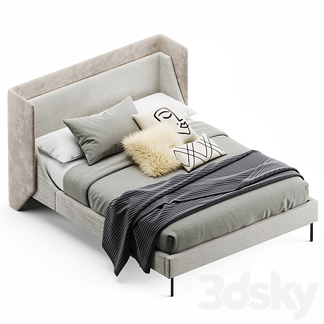 West elm thea wing bed 3DSMax File - thumbnail 2