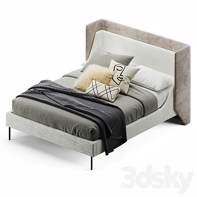 West elm thea wing bed 3DSMax File - thumbnail 4