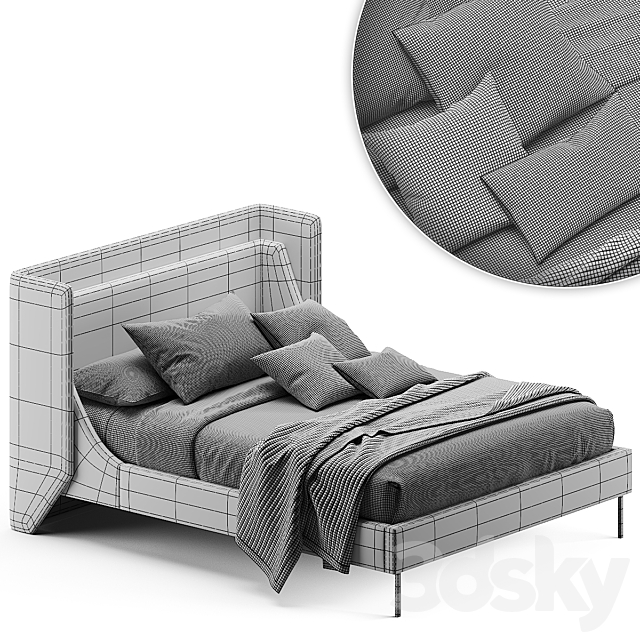 West elm thea wing bed 3DSMax File - thumbnail 5