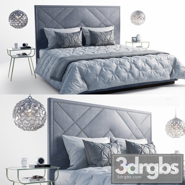 West Elm Upn Bed 3dsmax Download - thumbnail 1