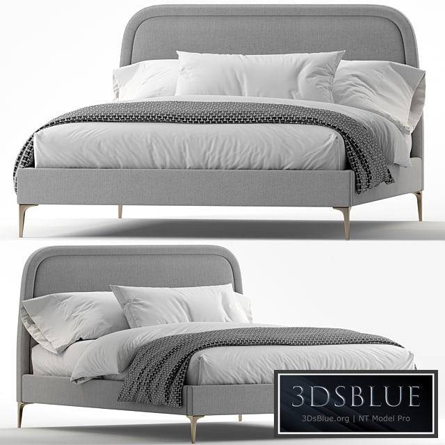 West Elm_Camilla Queen Bed metal legs 3DS Max - thumbnail 3