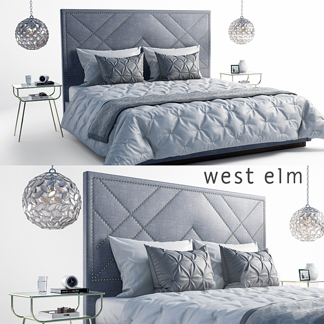 west_elm bed 3DSMax File - thumbnail 1