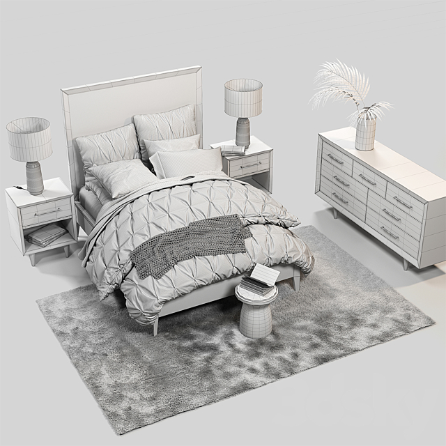 westelm Alexa Bed Set 3DSMax File - thumbnail 3