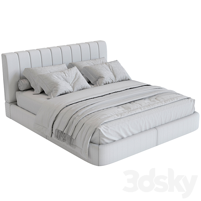 Whaite bed 3DS Max Model - thumbnail 3