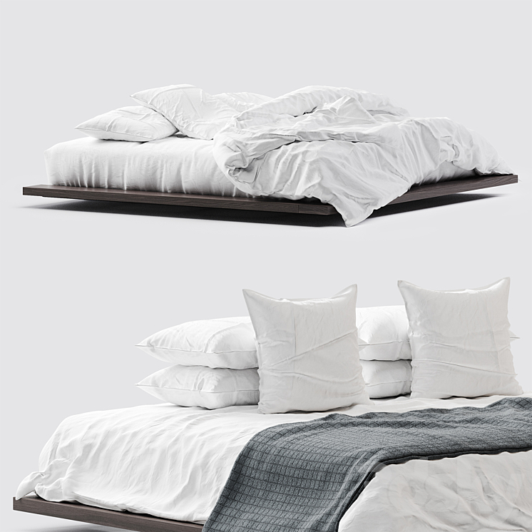 White bed linen_5 3DS Max Model - thumbnail 1