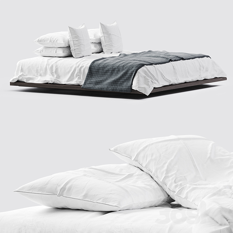 White bed linen_5 3DS Max Model - thumbnail 2