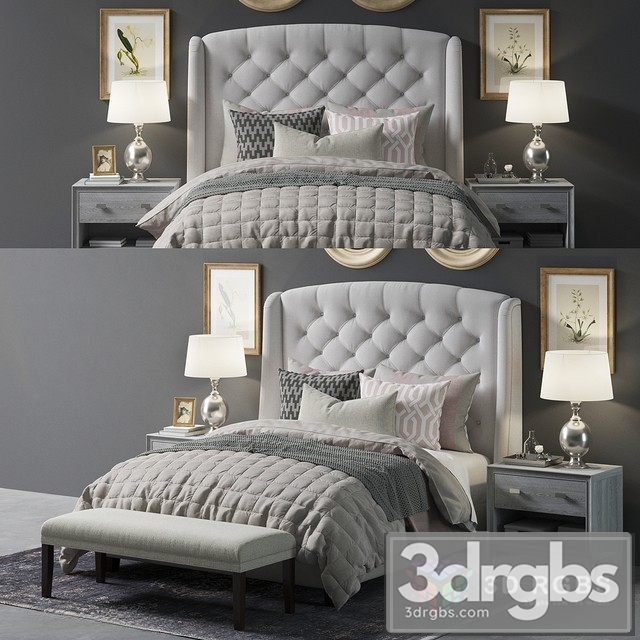 Winged Luxury Bed 3dsmax Download - thumbnail 1